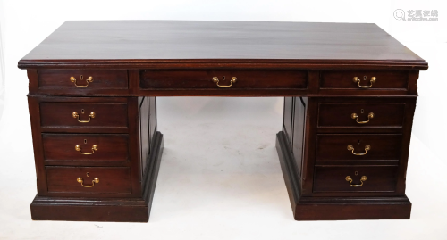 George III-Style Mahogany Pedestal Desk