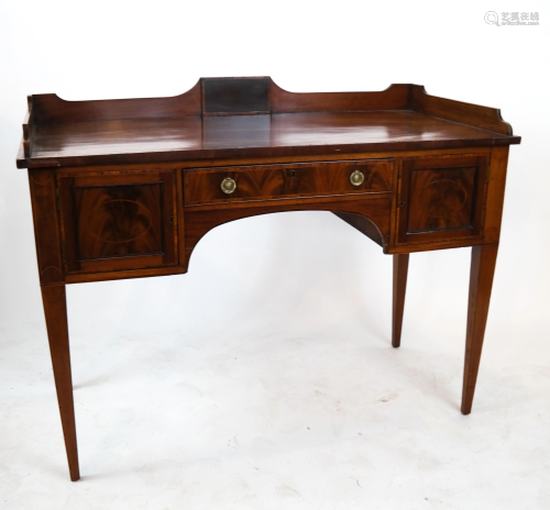 George III-Style Inlaid Mahogany Dressing Table