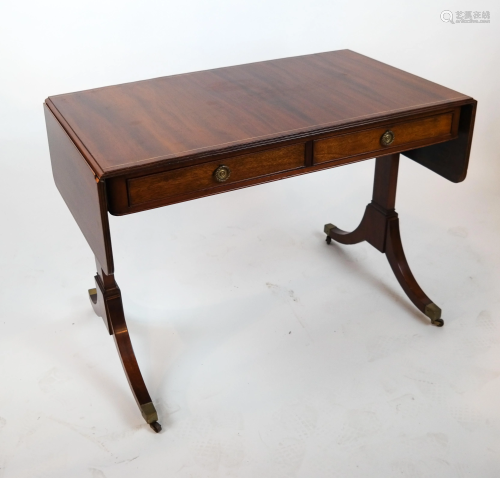 Regency-Style Mahogany Drop-Leaf Sofa Table
