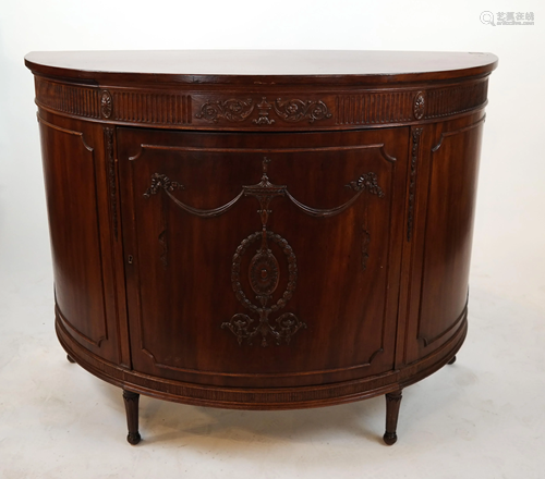 George III-Style Mahogany D-Shaped Side Ca…