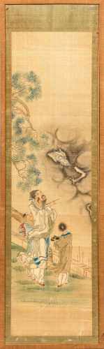 Drei chinesische Seidenmalereien