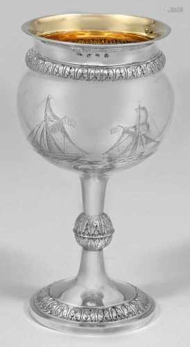 Biedermeier-Pokal auf den Seehandel