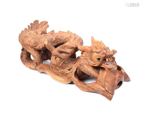 CARVED WOODEN DRAGON