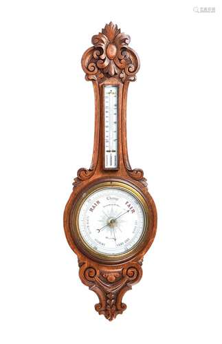 OAK CASED BAROMETER