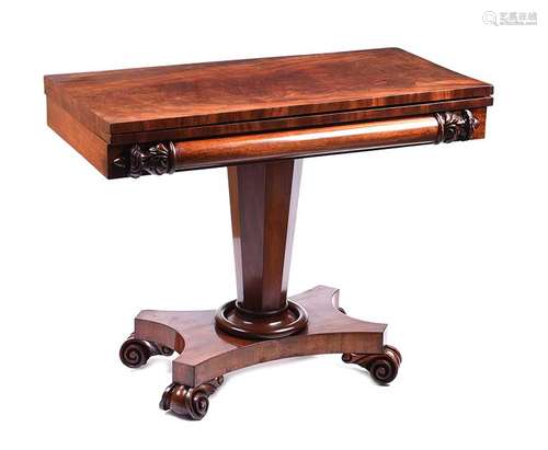 LATE REGENCY MAHOGANY TURN OVER LEAF TEA TABLE