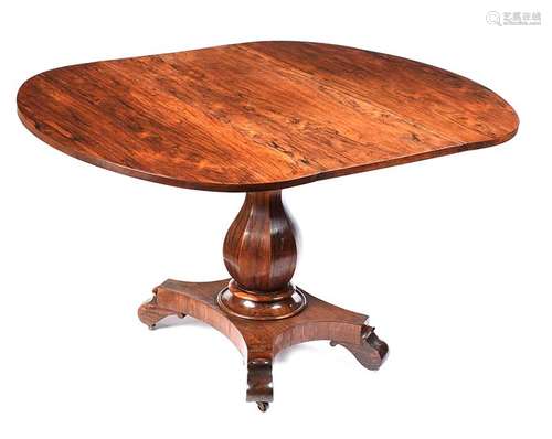 19TH CENTURY ROSEWOOD DROP LEAF DINING ROOM TABLE