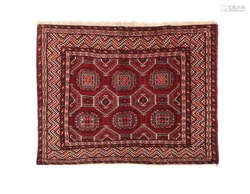 FINE TURKOMAN BAGFACE RUG C.1950