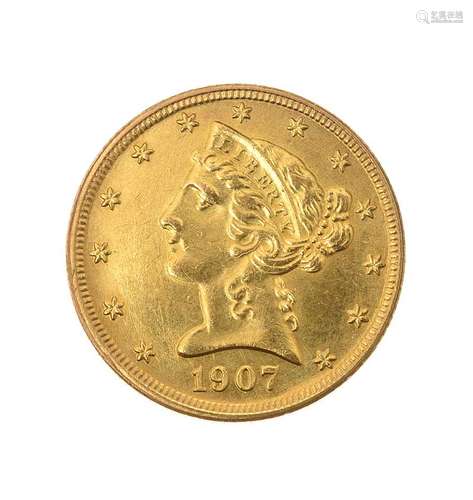 UNITED STATES 5 DOLLAR GOLD COIN DATED 1907