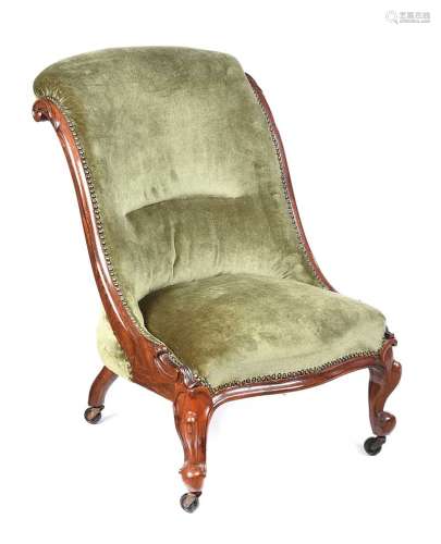 VICTORIAN ROSEWOOD SCROLL BACK CHAIR