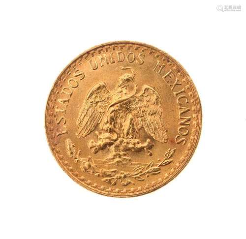 MEXICAN DOS PESOS GOLD COIN 1945