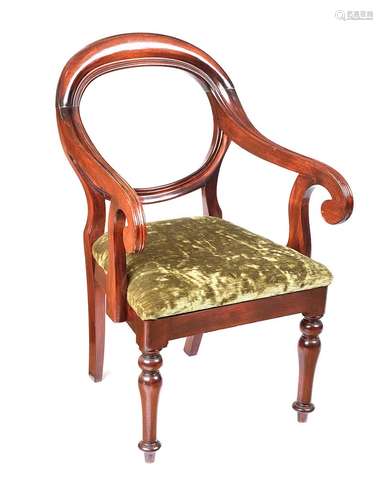 VICTORIAN BALLOON BACK ARMCHAIR