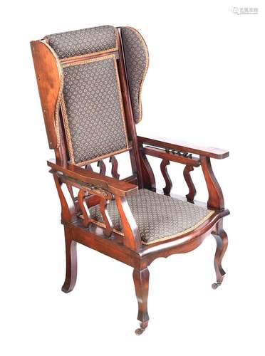 RECLINING MAHOGANY ARMCHAIR