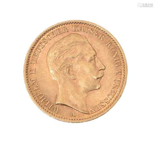 GERMAN 20 MARK GOLD COIN DATED 1910