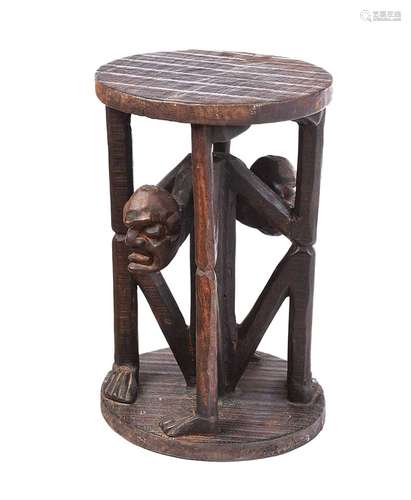 AFRICAN FIGURE STOOL