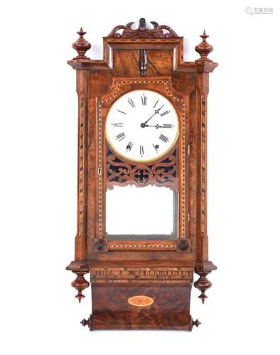 VICTORIAN INLAID WALL CLOCK