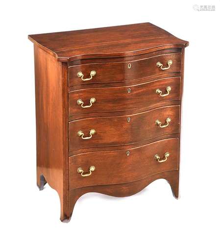 NINETEENTH CENTURY MAHOGANY SERPENTINE FRONT CHEST OF DRAWERS