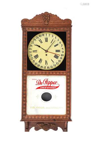 AMERICAN ADVERTISING OAK WALL CLOCK