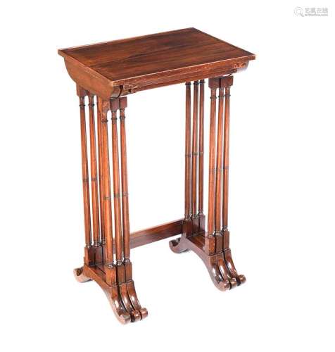 REGENCY ROSEWOOD NEST OF THREE TABLES