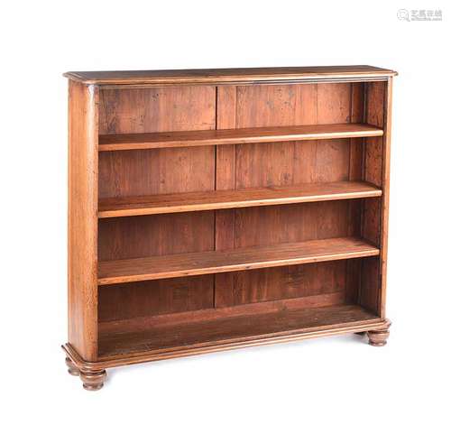 VICTORIAN OAK OPEN BOOKCASE