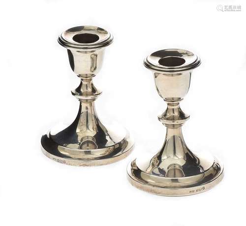 PAIR OF SILVER DWARF CANDLESTICKS