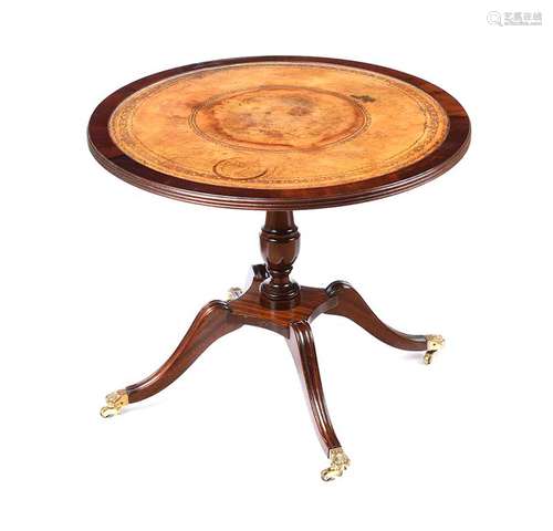 LEATHER TOP LAMP TABLE