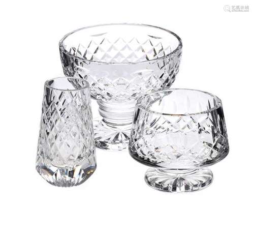 THREE PIECES OF WATERFORD GLASS