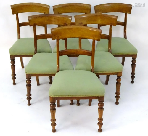 A set of six Victorian mahogany dining chairs with