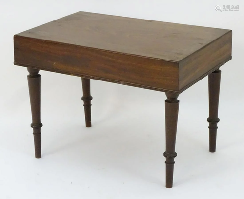 A 19thC mahogany bidet with a rectangular cov…