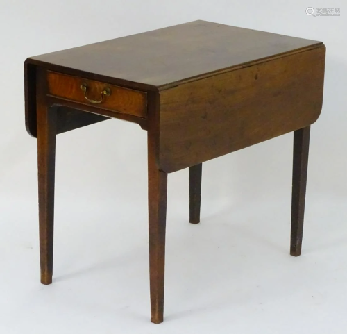 An 18thC mahogany pembroke table with drop le…