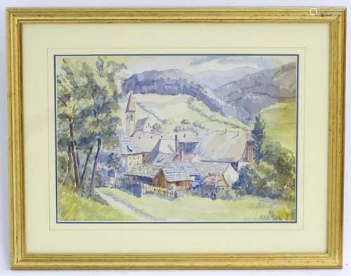 Schulz, XX, Watercolour, A landscape scene depicting