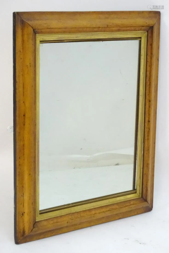 An early / mid 20thC birdseye maple mirror with a …