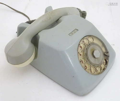 A 20thC West German desk telephone, marked 'TN'