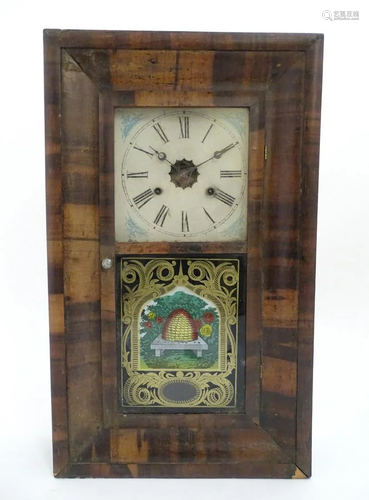 A 19thC mahogany 30 hour American Ogee clock