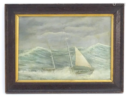 Indistinctly signed, XX, Marine School, Oil on board,