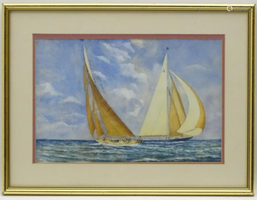 E. Hewitt, XX, Marine School, Watercolour, Two