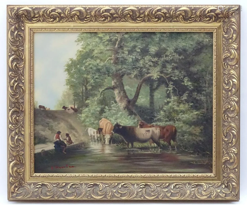 R. Harrison, Oil on board, The Shading Watering