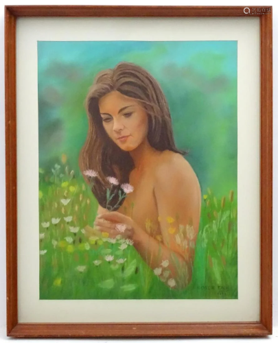 Roger Tack, XX, Pastel, A portrait of a nude lady in