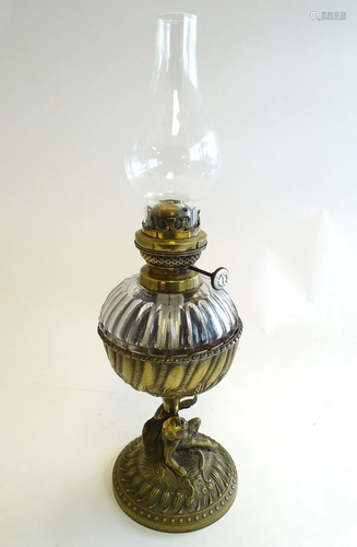 A Victorian Hinks & Son, Birmingham oil lamp, with