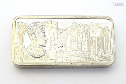 A commemorative silver ingot, titled '1936 Edward VIII,