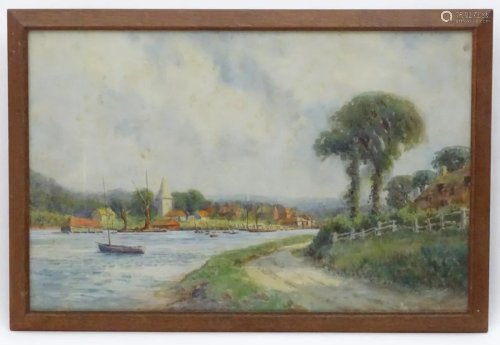 Louis van Staaten, XIX-XX, Watercolour, River