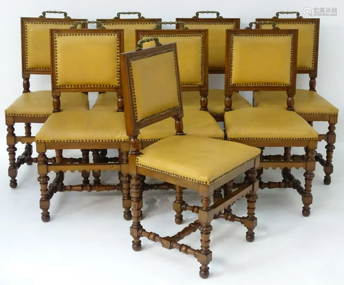 A set of eight mahogany dining chairs with…