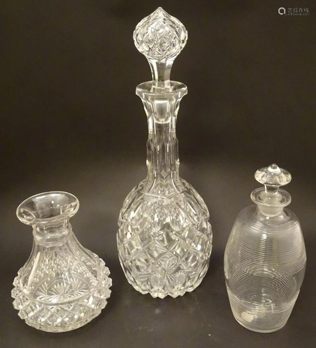 Assorted 19thC glassware comprising a cut …