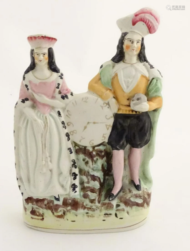 A Victorian Staffordshire figural group depicting the