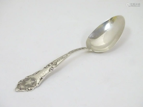 An American silver souvenir spoon titled 'Oklaho…