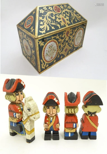 Toys: Four Continental hand painted, carved wooden