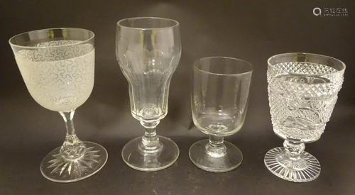 Four items of 19thC glassware comprising rumme…