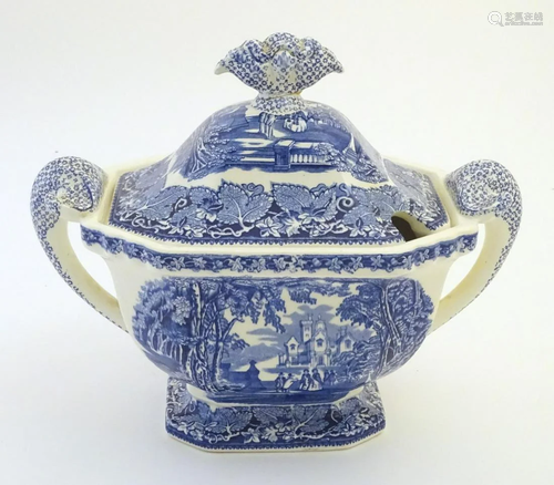 A Mason's ironstone china blue and white lidded …