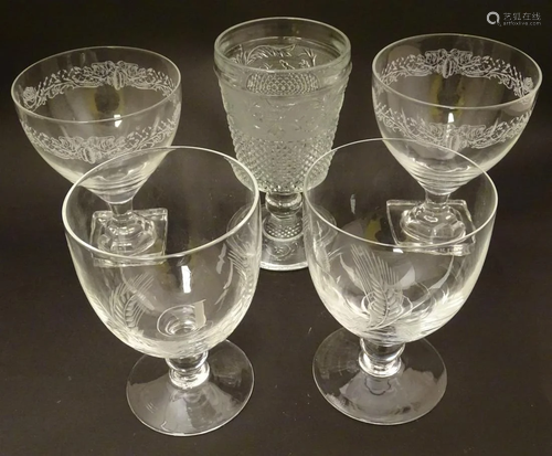 Two glass advertising rummers for Hendricks gin,