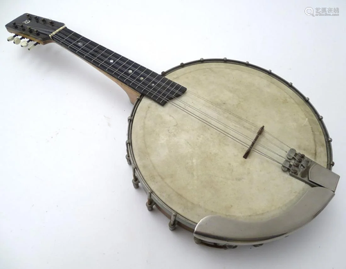 Musical Instruments: a c1940 cased 8 string 'Banjolin'