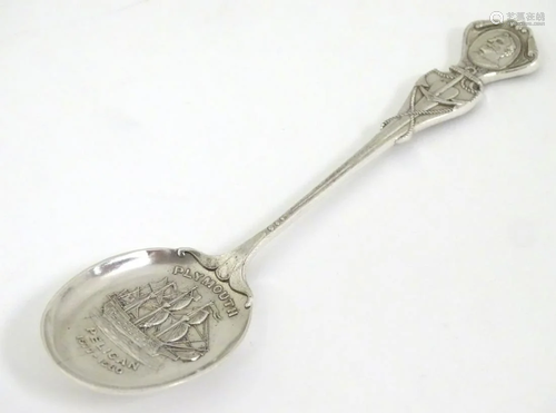 A silver souvenir / commemorative teaspoon titled